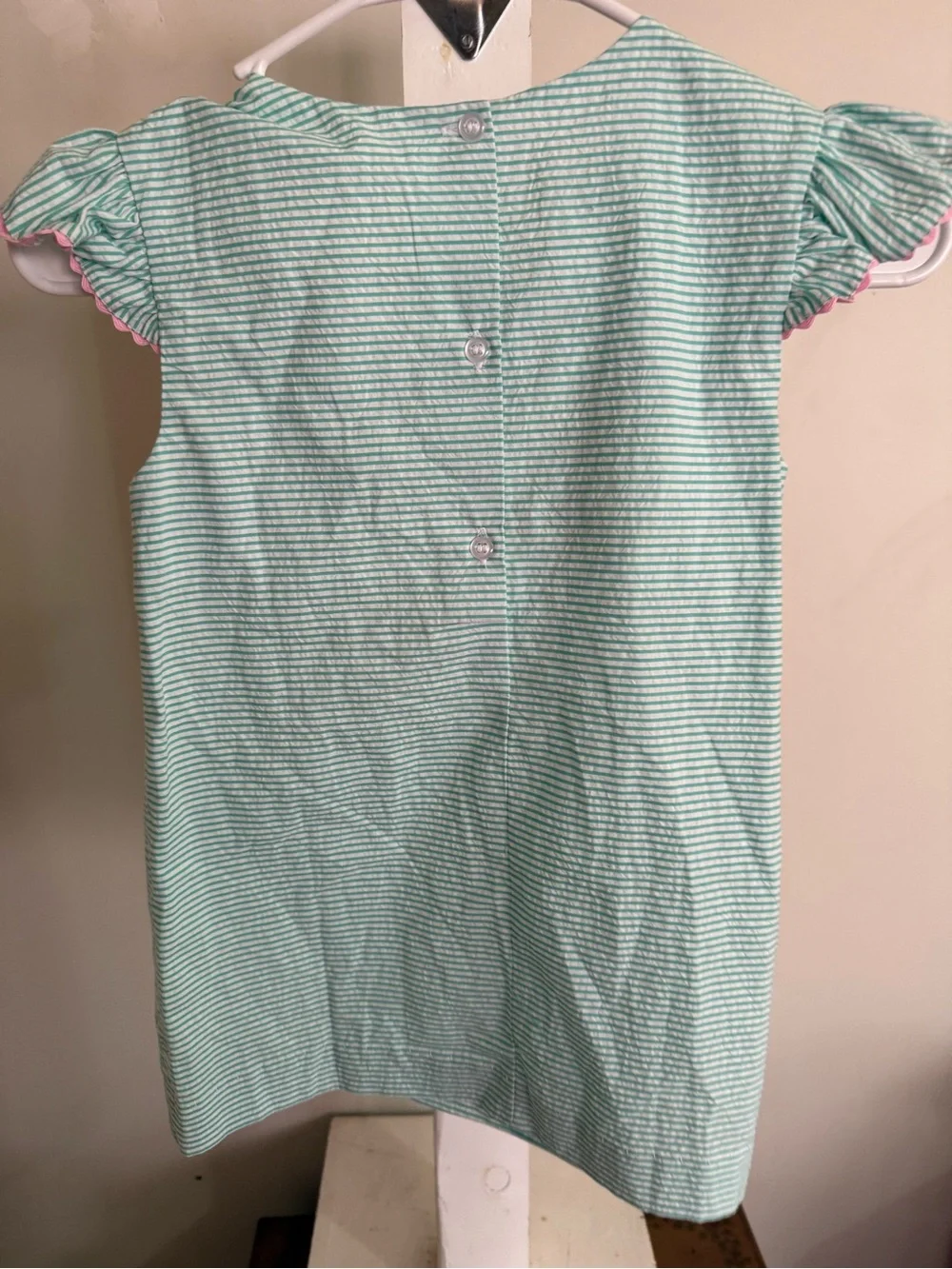 NWT Classic Whimsy Green Seersucker Alligator Smocked Dress